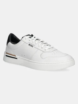 BOSS sneakersy skórzane Clint kolor biały 50542538