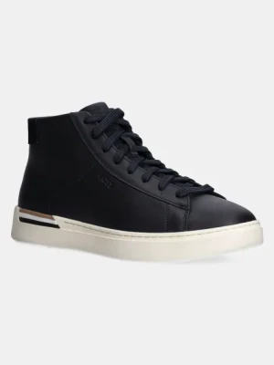 BOSS sneakersy skórzane Clint kolor granatowy 50543437