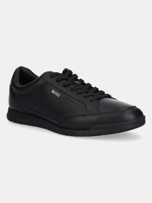 BOSS sneakersy skórzane Nitan męskie kolor czarny 50552880