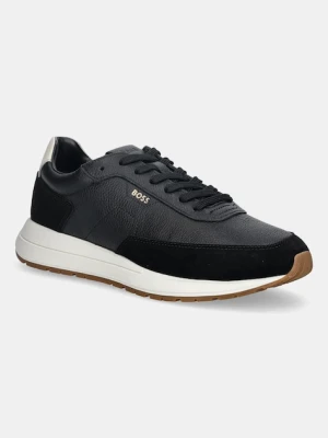 BOSS sneakersy skórzane Vinston męskie kolor szary 50552859