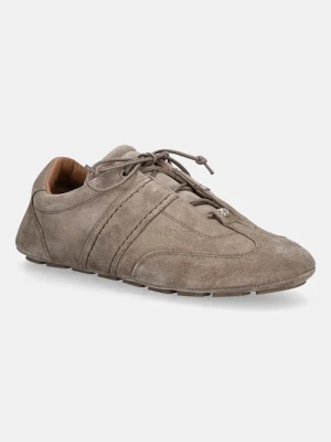 BOSS sneakersy zamszowe Roxanne damskie kolor brązowy 50547962