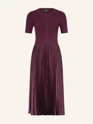 Boss Spódnica Fadridi Z Mieszanki Materiałów Z Plisami rot