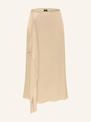 Boss Spódnica Satynowa Vemuth W Stylu Kopertowym beige
