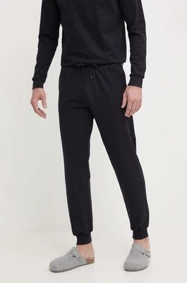 BOSS spodnie bawełniane lounge kolor czarny gładkie 50515187