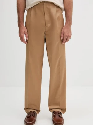 BOSS spodnie bawełniane męskie kolor zielony w fasonie chinos 50546924