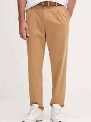 BOSS spodnie C-Kerin-PL męskie kolor beżowy dopasowane 50546894
