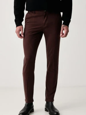 BOSS spodnie chinos męskie bawełniane z elastanem H-Kaiton1 brązowy