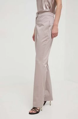 BOSS spodnie damskie kolor beżowy fason chinos high waist 50511959