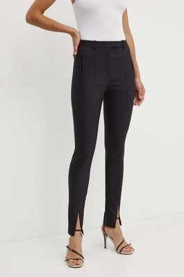 BOSS spodnie damskie kolor czarny dopasowane high waist 50518417