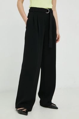BOSS spodnie damskie kolor czarny proste high waist