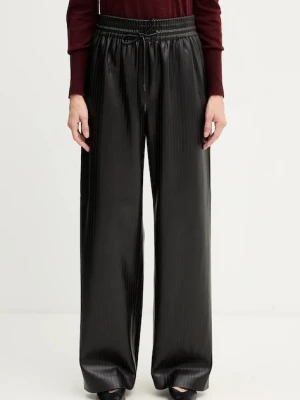 BOSS spodnie damskie kolor czarny szerokie high waist 50548123