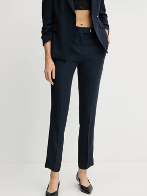 BOSS spodnie damskie kolor granatowy dopasowane high waist 50541990