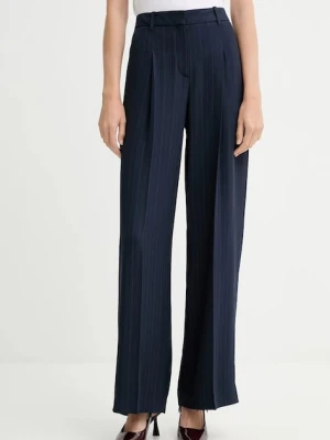 BOSS spodnie damskie kolor granatowy szerokie high waist 50548479