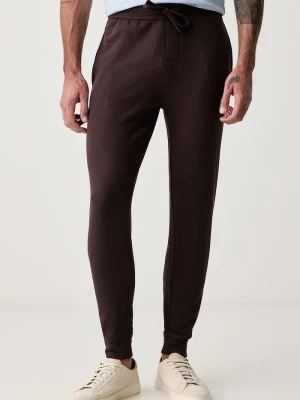 BOSS spodnie dresowe męskie Waffle Pants Cuff brązowy