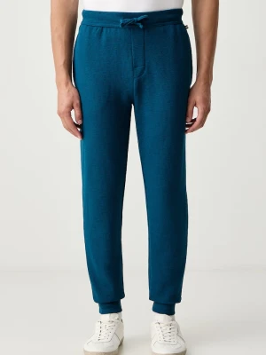 BOSS spodnie dresowe męskie Waffle Pants Cuff fioletowy