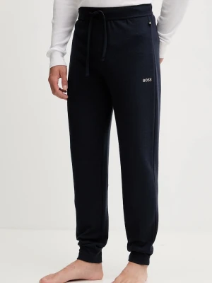 BOSS spodnie dresowe męskie Waffle Pants Cuff granatowy