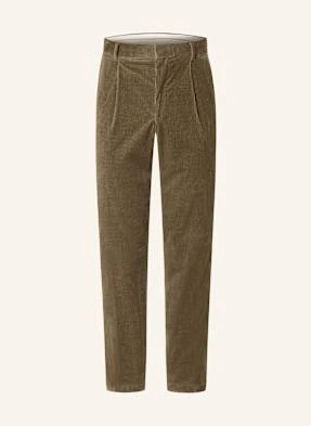 Boss Spodnie Garniturowe Perin Tapered Fit Ze Sztruksu gruen