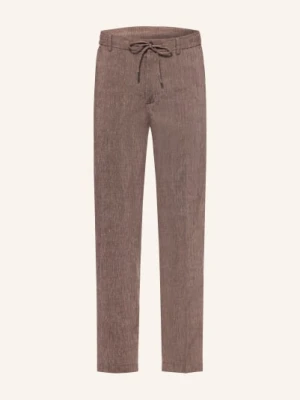 Boss Spodnie Kane Extra Slim Fit Z Lnem braun