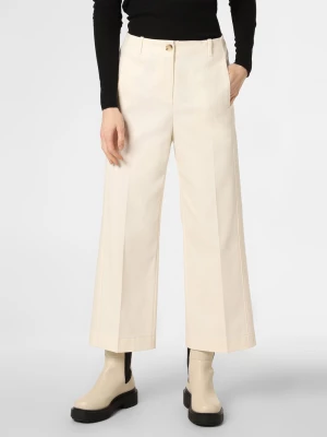 BOSS Spodnie Kobiety Bawełna beżowy|biały jednolity,