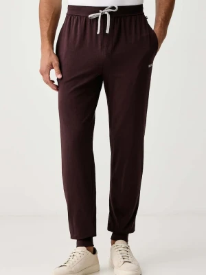 BOSS spodnie lounge męskie bawełniane z elastanem Mix&Match Pants brązowy