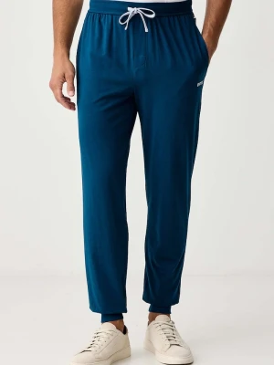 BOSS spodnie lounge męskie bawełniane z elastanem Mix&Match Pants niebieski