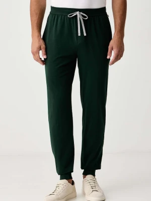BOSS spodnie lounge męskie bawełniane z elastanem Mix&Match Pants zielony