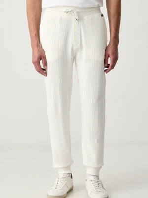 BOSS spodnie lounge męskie z bawełną Structure Pants beżowy