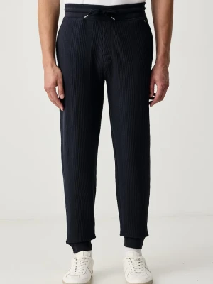 BOSS spodnie lounge męskie z bawełną Structure Pants granatowy