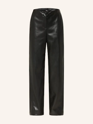 Boss Spodnie Marlena Timiras Z Imitacji Skóry schwarz