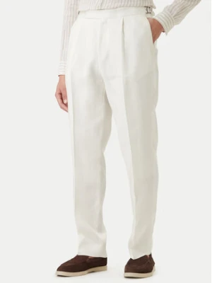 BOSS Spodnie materiałowe H-Perino 50563231 Biały Relaxed Fit