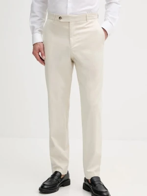 BOSS spodnie męskie kolor beżowy w fasonie chinos 50544005
