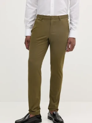 BOSS spodnie męskie kolor zielony w fasonie chinos 50487754