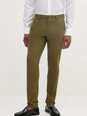 BOSS spodnie męskie kolor zielony w fasonie chinos 50487754