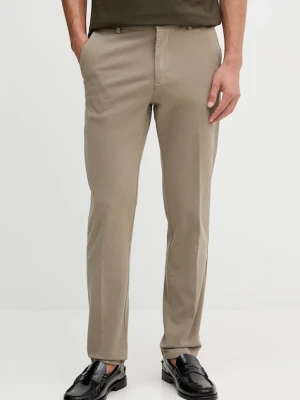 BOSS spodnie męskie kolor zielony w fasonie chinos 50543304