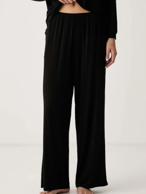 BOSS spodnie piżamowe damskie z modalu Blossom_Pants czarny