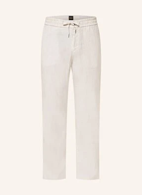 Boss Spodnie Sanderson Straight Fit Z Lnem beige