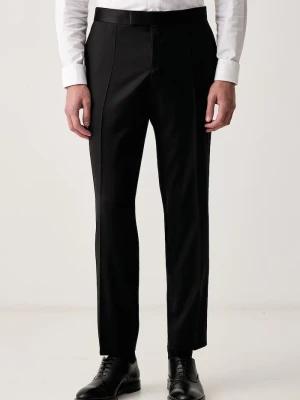 BOSS spodnie slim fit męskie wełniane H-Genius-Tux-B1 czarny