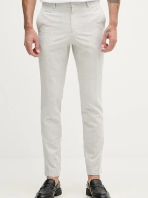 BOSS spodnie slim fit męskie z dodatkiem lnu Genius