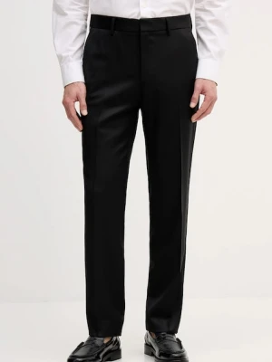 BOSS spodnie wełniane kolor czarny proste 50469183