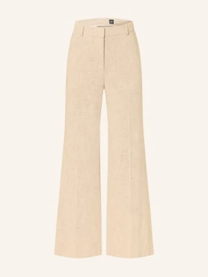 Boss Spodnie Z Bouclé Talia beige