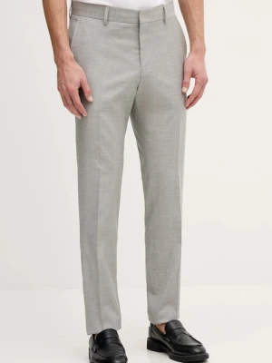 BOSS spodnie z dodatkiem wełny męskie kolor szary w fasonie chinos 50557407