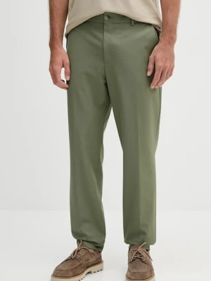 BOSS spodnie z domieszką wełny męskie kolor zielony w fasonie chinos 50546063