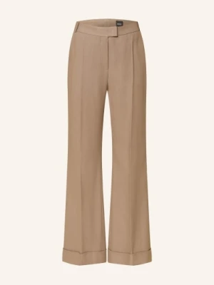 Boss Spodnie Z Marszczeniem Talia beige