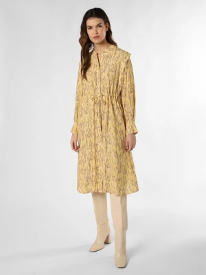 BOSS Sukienka damska - Dalati Kobiety wiskoza beżowy|żółty wzorzysty,