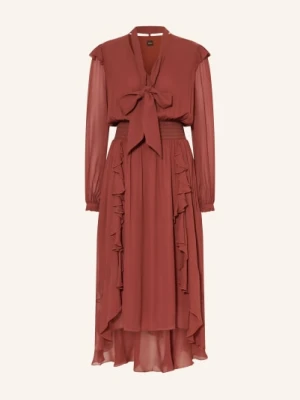 Boss Sukienka Domingue Z Odpinanym Kołnierzykiem I Falbanami rot