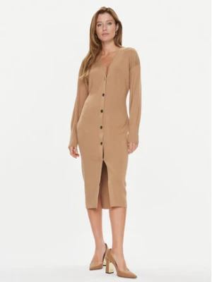 Boss Sukienka dzianinowa Forige 50493829 Beżowy Slim Fit