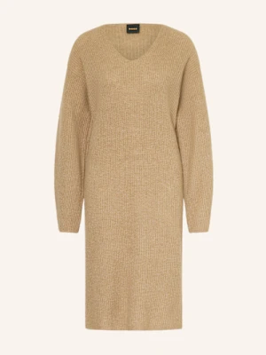 Boss Sukienka Dzianinowa Fusil Z Dodatkiem Alpaki braun