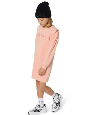 BOSS sukienka dziecięca z bawełną