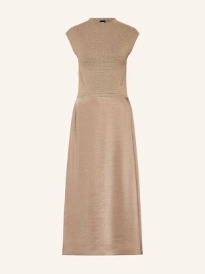 Boss Sukienka Ferdolini Z Mieszanki Materiałów braun