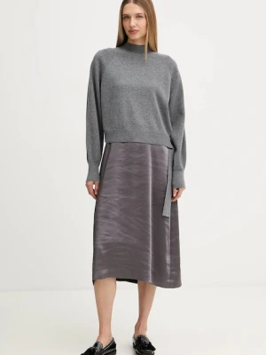BOSS sukienka i sweter kolor szary midi dopasowana 50547867